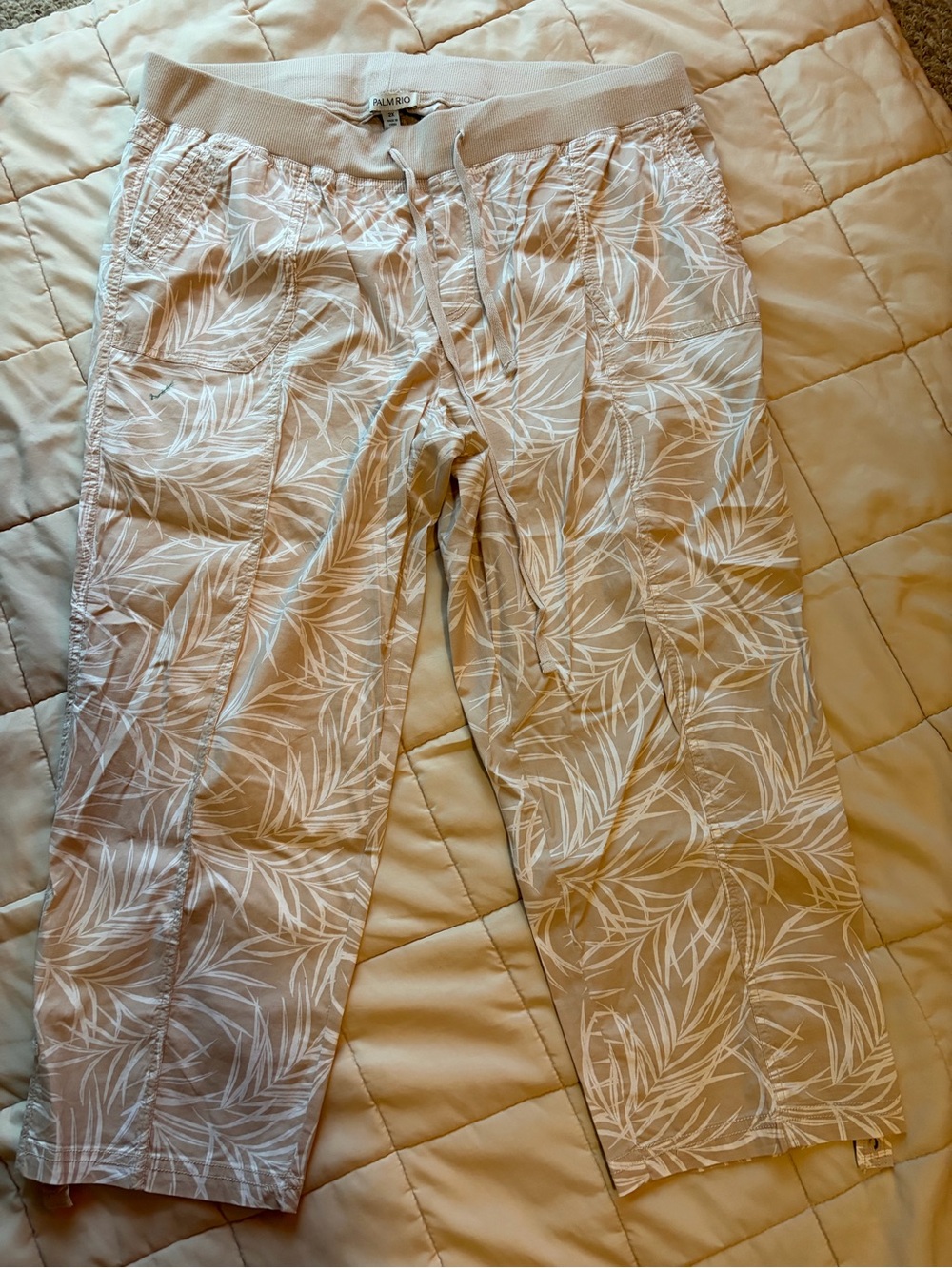 Palm Rio Neutral Ribbed Drawstring Pants